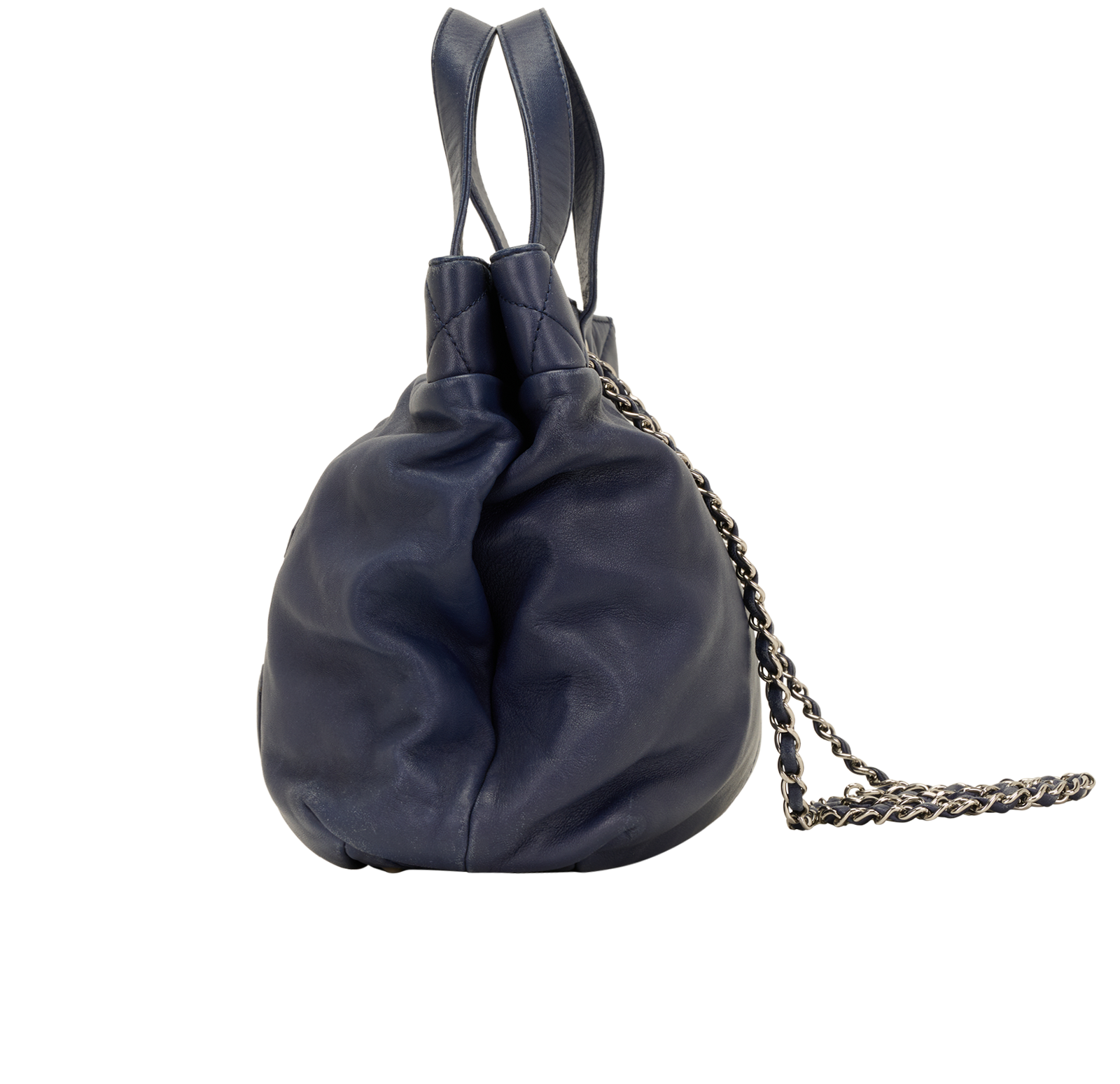 Trianon Tote, &pound;1,700, Handbags, Navy, Leather, Bottom view